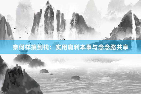 奈何样搞到钱：实用赢利本事与念念路共享